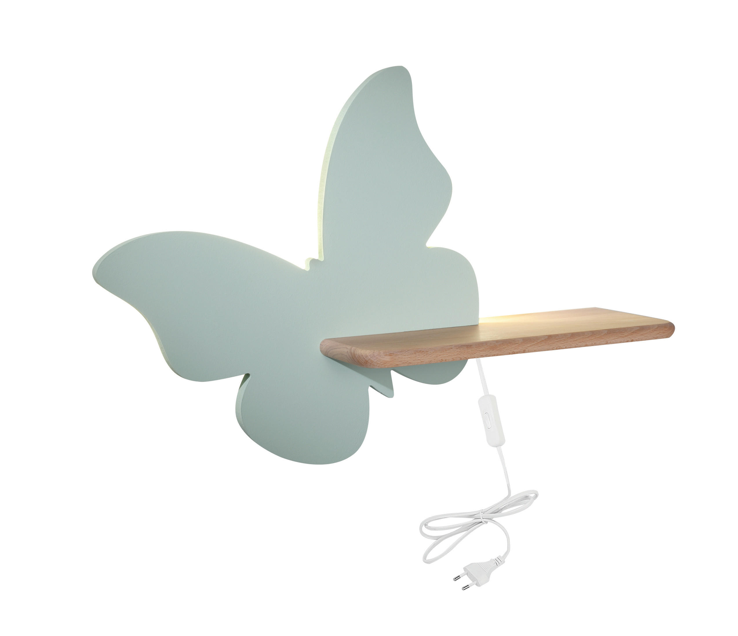 KINDERWANDLEUCHTE Butterfly 40/12/29.5 cm   - Mintgrün, Basics, Holz/Holzwerkstoff (40/12/29.5cm)