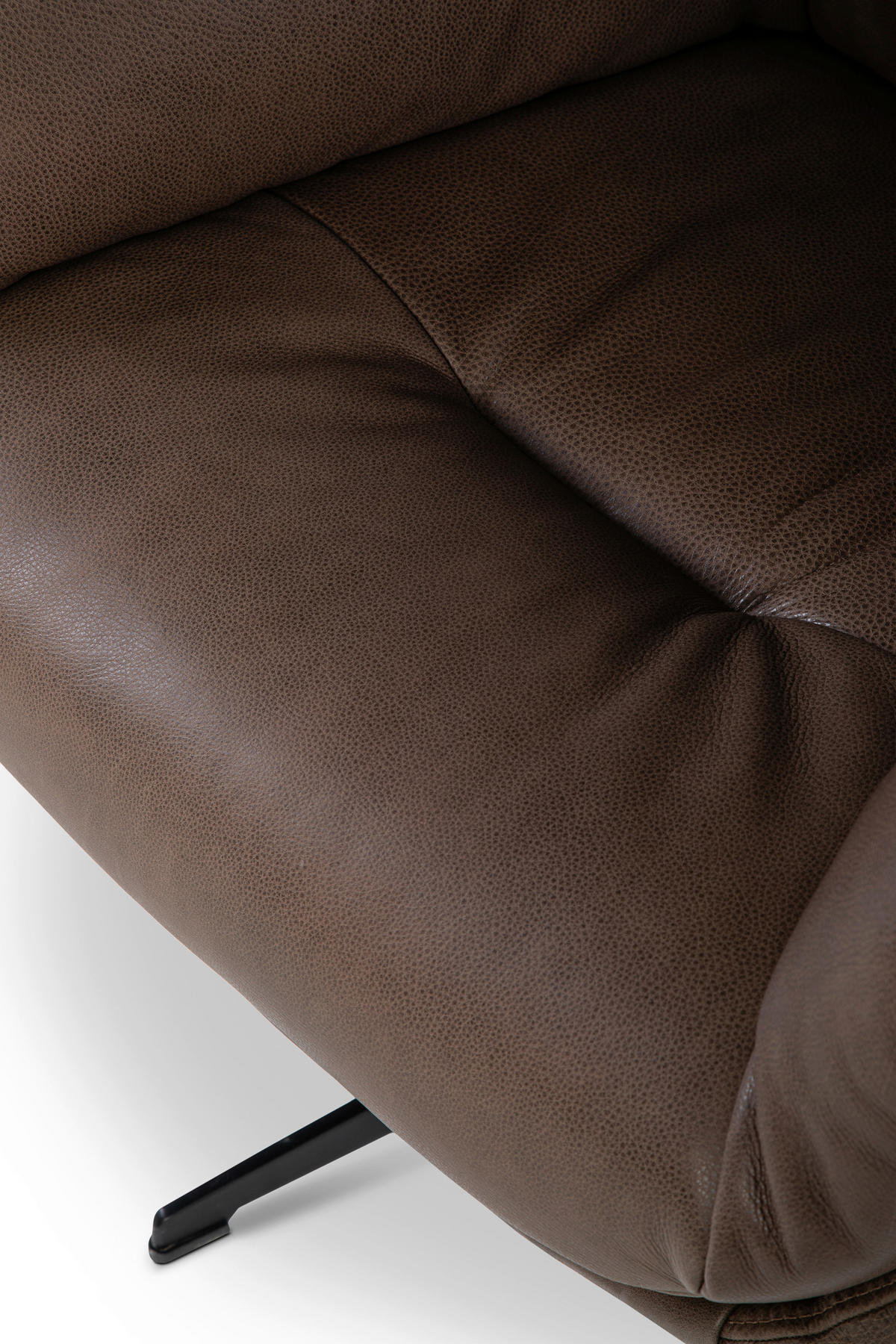 SESSEL in Echtleder Dunkelbraun  - Dunkelbraun/Schwarz, MODERN, Leder/Metall (80/103/91cm) - Designwerk
