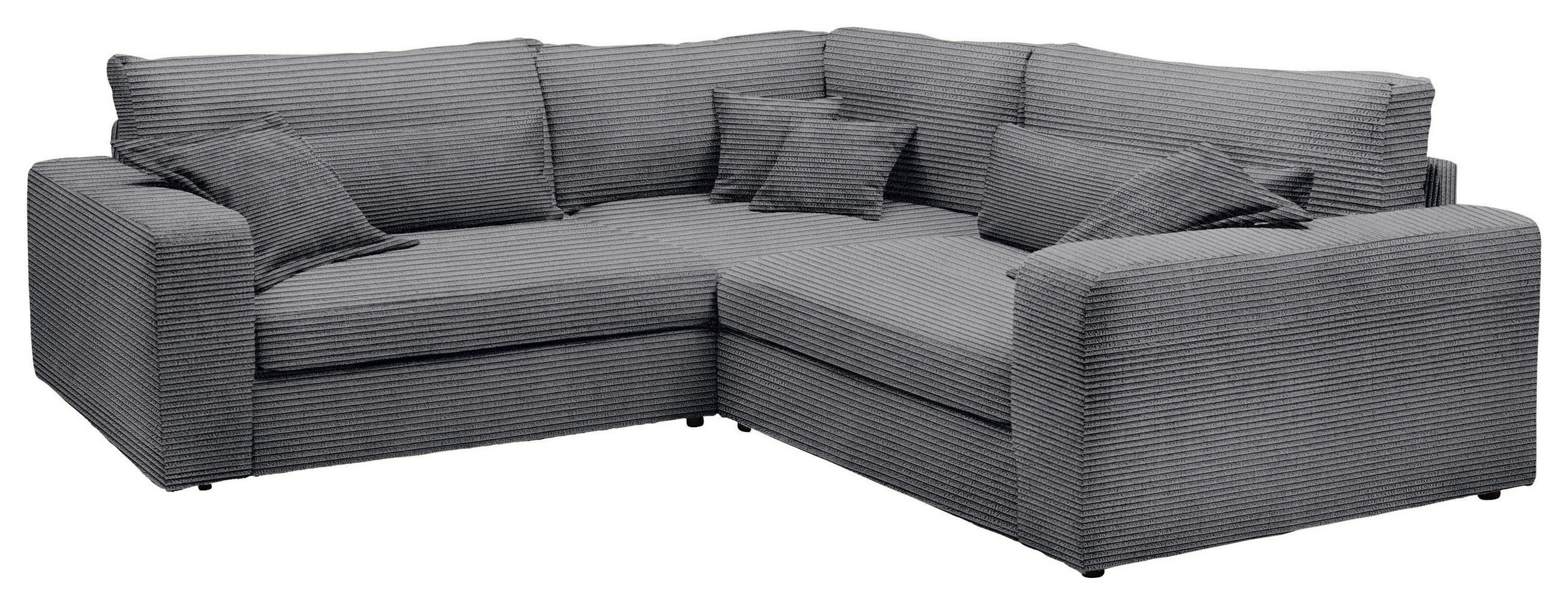 ECKSOFA  Grau Cord  - Schwarz/Grau, KONVENTIONELL, Kunststoff/Textil (248/248cm) - Carryhome