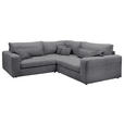 ECKSOFA  Grau Cord  - Schwarz/Grau, KONVENTIONELL, Kunststoff/Textil (248/248cm) - Carryhome