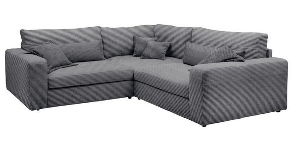 ECKSOFA  Grau Cord  - Schwarz/Grau, KONVENTIONELL, Kunststoff/Textil (248/248cm) - Carryhome