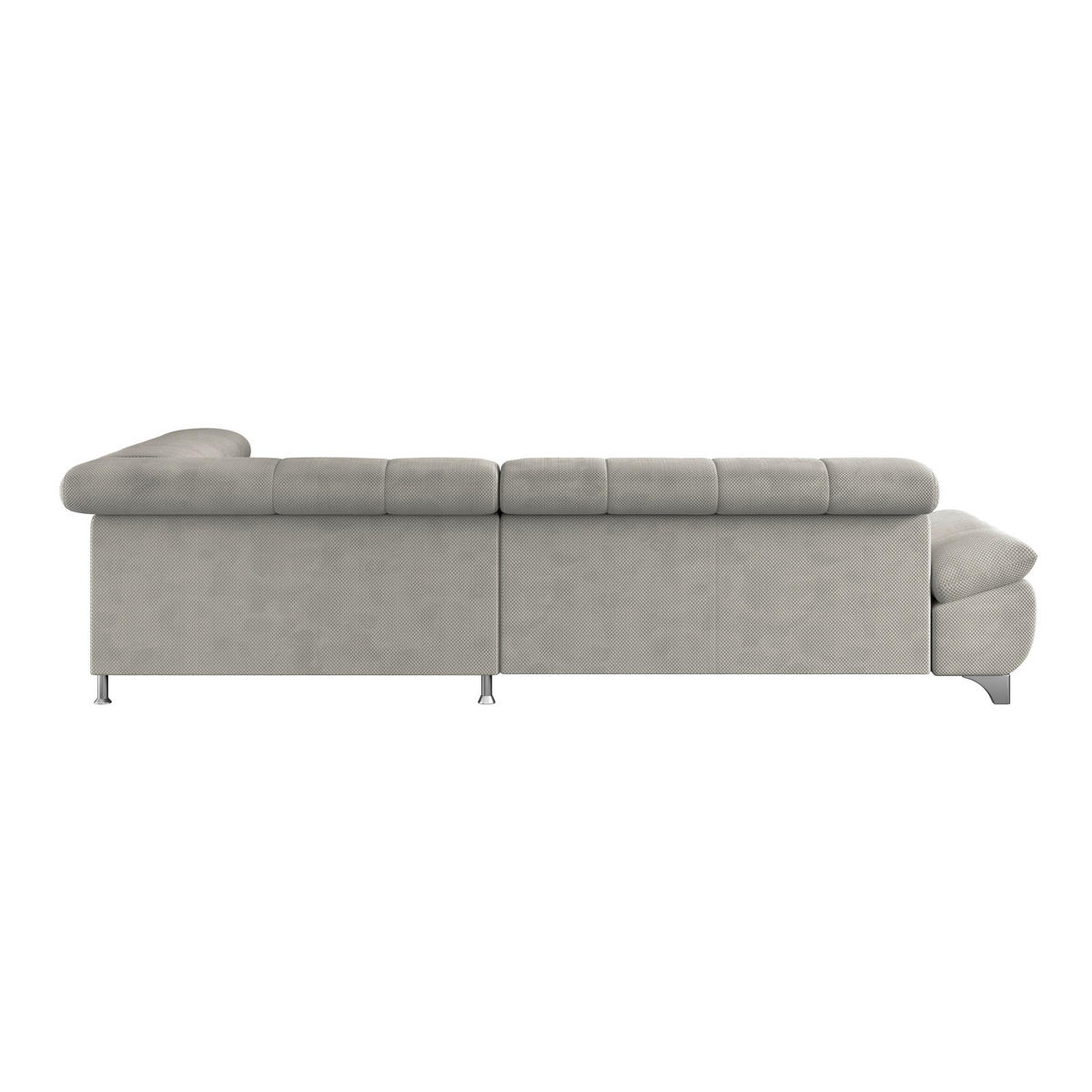 ECKSOFA Taupe Chenille  - Taupe/Chromfarben, KONVENTIONELL, Textil/Metall (312/234cm) - Livetastic