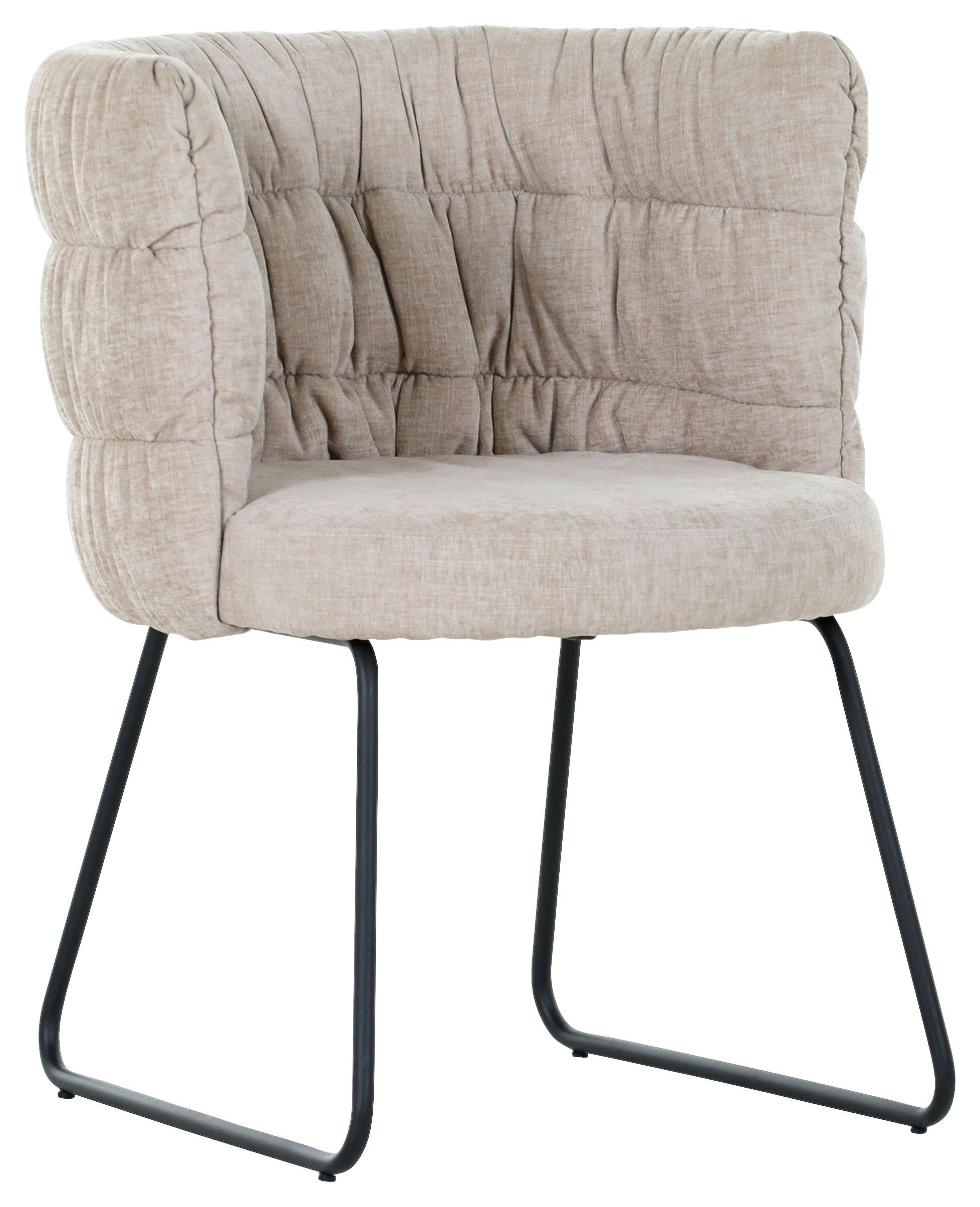 STUHL Flachgewebe Schwarz, Beige  - Beige/Schwarz, Basics, Textil/Metall (62/80/62cm) - Carryhome