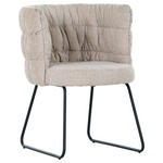 STUHL  Stoffauswahl Flachgewebe  - Beige/Schwarz, Basics, Textil/Metall (62/80/62cm) - Carryhome