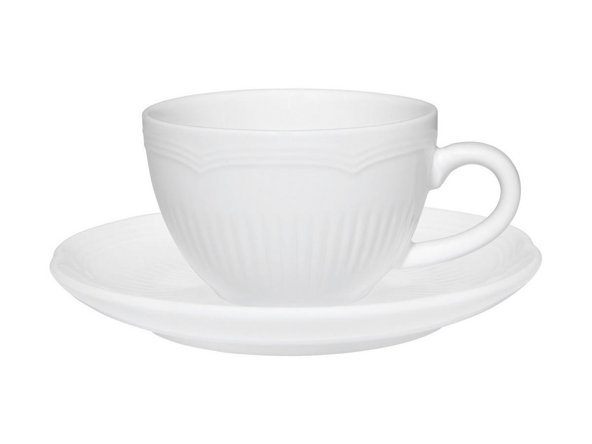 ŠÁLKA S TANIERIKOM  - biela, Basics, keramika (11,5/5,3/11,5cm) - Maxwell & Williams