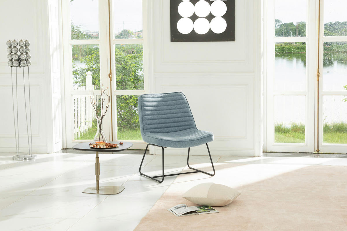 KŘESLO, textil, modrá - modrá/černá, Moderní, kov/textil (66/85/69cm) - P & B