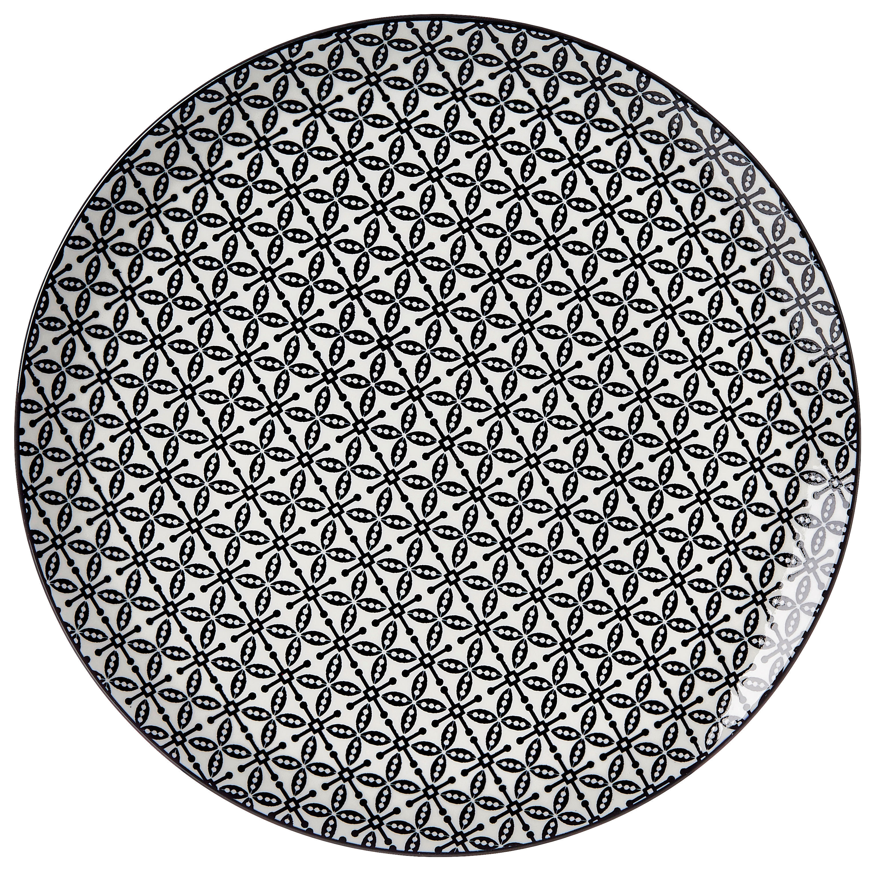 Ritzenhoff Breker MĚLKÝ TALÍŘ, keramika, 26,5 cm - černá,bílá