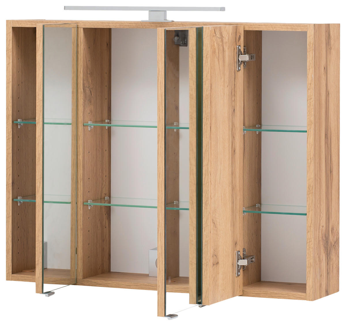 SPIEGELSCHRANK 80/64/20 cm  - Chromfarben/Eichefarben, Konventionell, Glas/Holzwerkstoff (80/64/20cm) - Held