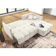 ECKSOFA Creme Plüsch Zierkissen, Rückenkissen, Bettkasten, Schlaffunktion, Rücken echt, Liegefläche im Originalstoff  - Creme/Schwarz, KONVENTIONELL, Kunststoff/Textil (253/192cm) - Carryhome