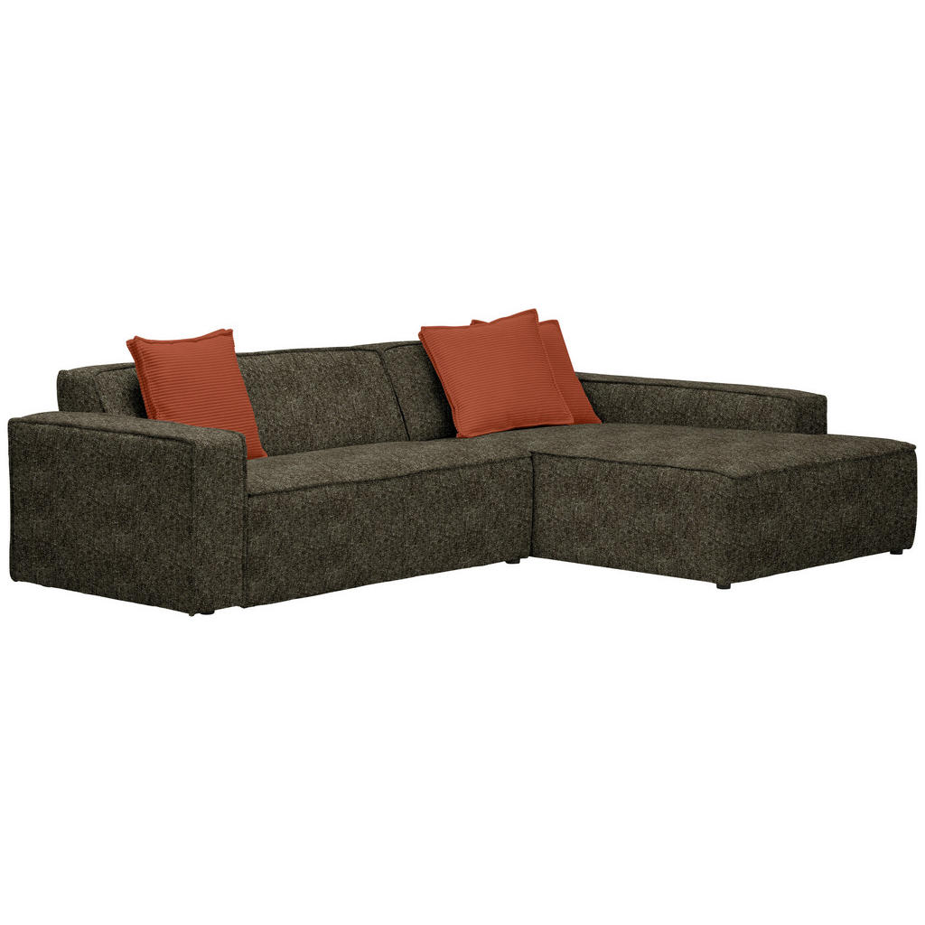Thumbnail - Carryhome Ecksofa, Olivgrün, Textil, 4-Sitzer, Ottomane rechts, L-Form, 280x188 cm, Stoffauswahl, seitenverkehrt erhältl...