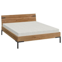 BETT 160/200 cm  in Schwarz, Wildeiche  - Wildeiche/Schwarz, MODERN, Holz/Metall (160/200cm) - Livetastic