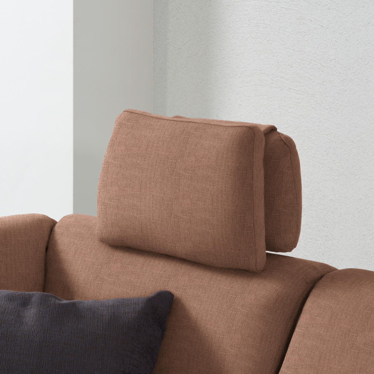 ECKSOFA in Chenille Braun  208/226 cm  - Schwarz/Braun, KONVENTIONELL, Textil (208/226cm) - Sedda