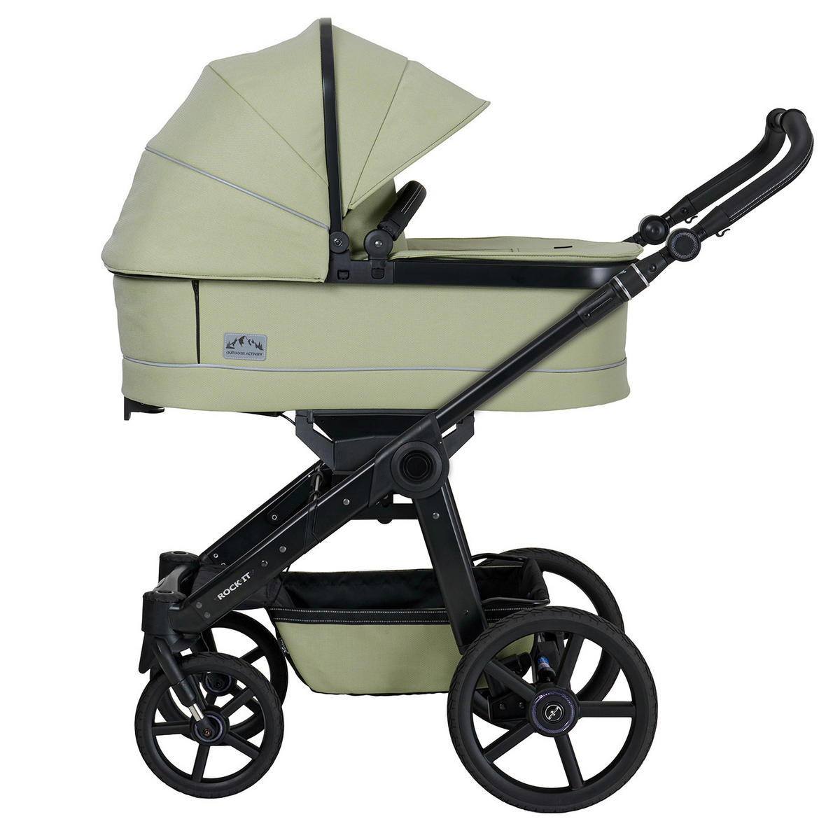 KINDERWAGENSET ROCK IT Outdoor  - Schwarz/Hellgrün, Basics, Textil/Metall (102/58/120cm) - Hartan
