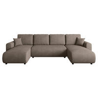WOHNLANDSCHAFT Hellbraun Cord  - Hellbraun/Schwarz, KONVENTIONELL, Textil (152/318/152cm) - Xora