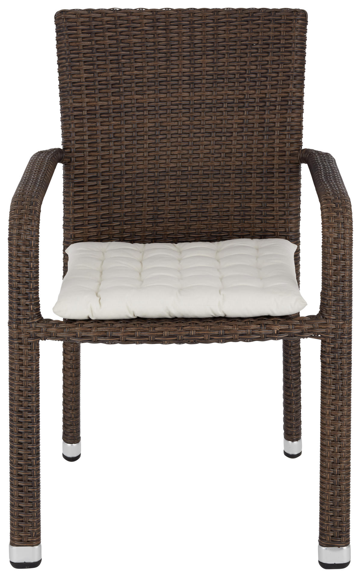 STOL  aluminij rjava, bež  - bež/rjava, Basics, kovina/umetna masa (61/88/58cm) - Ambia Garden
