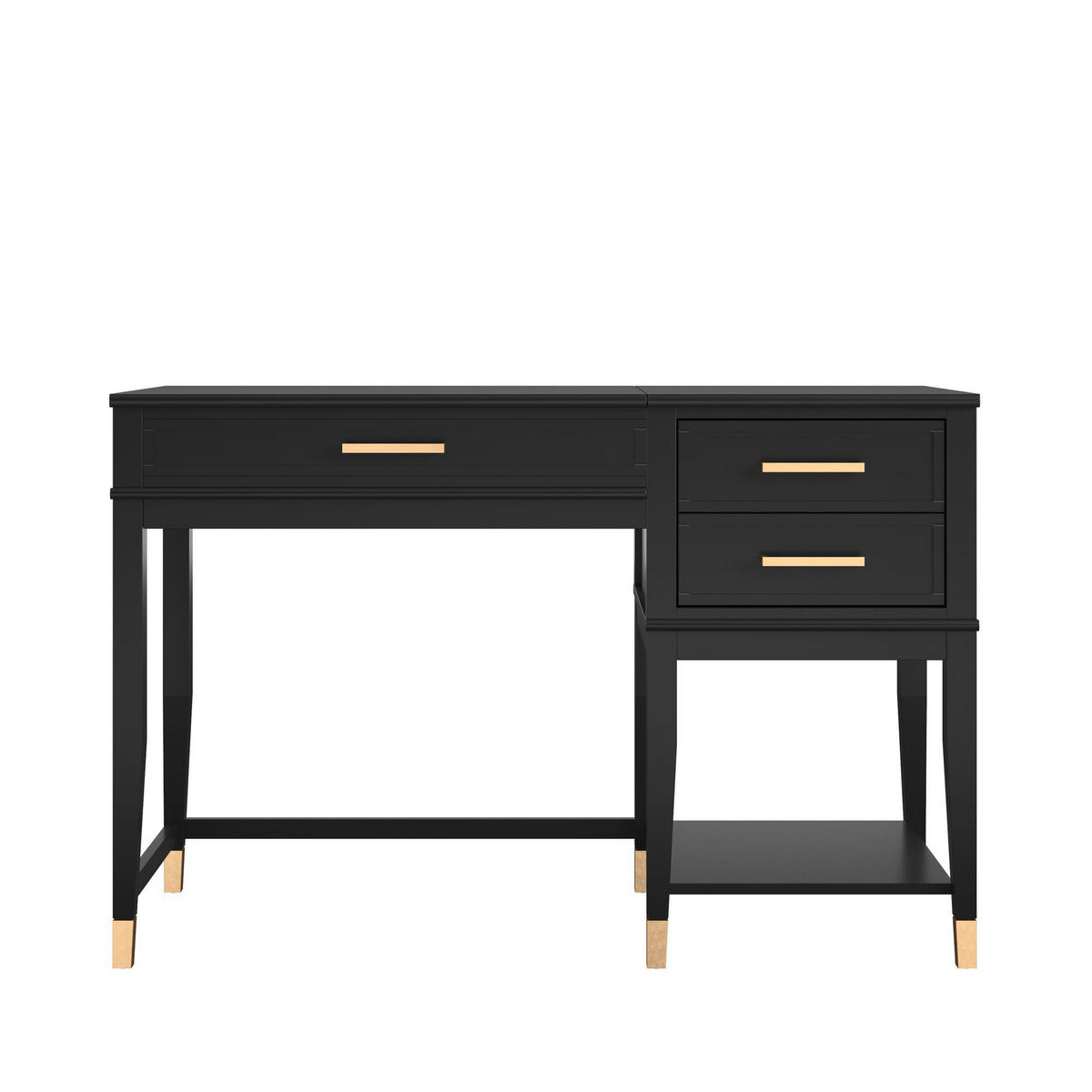 SCHREIBTISCH 115/77/49 cm  in Schwarz  - Goldfarben/Schwarz, Design, Holzwerkstoff/Metall (115/77/49cm) - MID.YOU