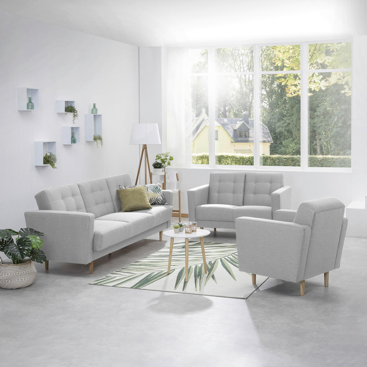 SESSEL Flachgewebe Hellgrau    - Eschefarben/Hellgrau, MODERN, Holz/Textil (75/81/83cm) - Max Winzer