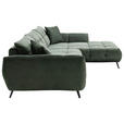 ECKSOFA Grün Mikrofaser  - Schwarz/Grün, KONVENTIONELL, Textil/Metall (313/215cm) - Hom`in