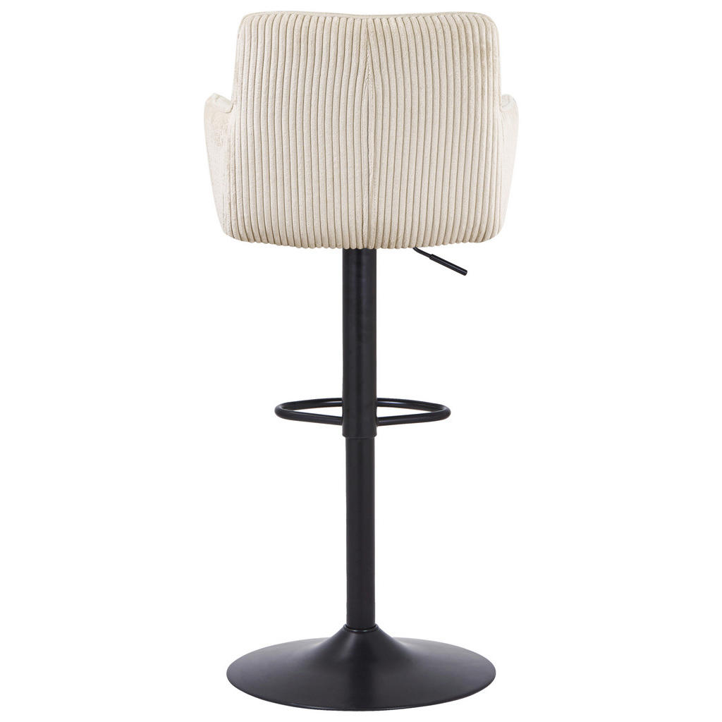 Thumbnail - Livetastic Barhocker, Schwarz, Beige, Metall, Textil, Drehteller, 55x91.5-113x52 cm, Sitzfläche 360° drehbar, inklusive ...