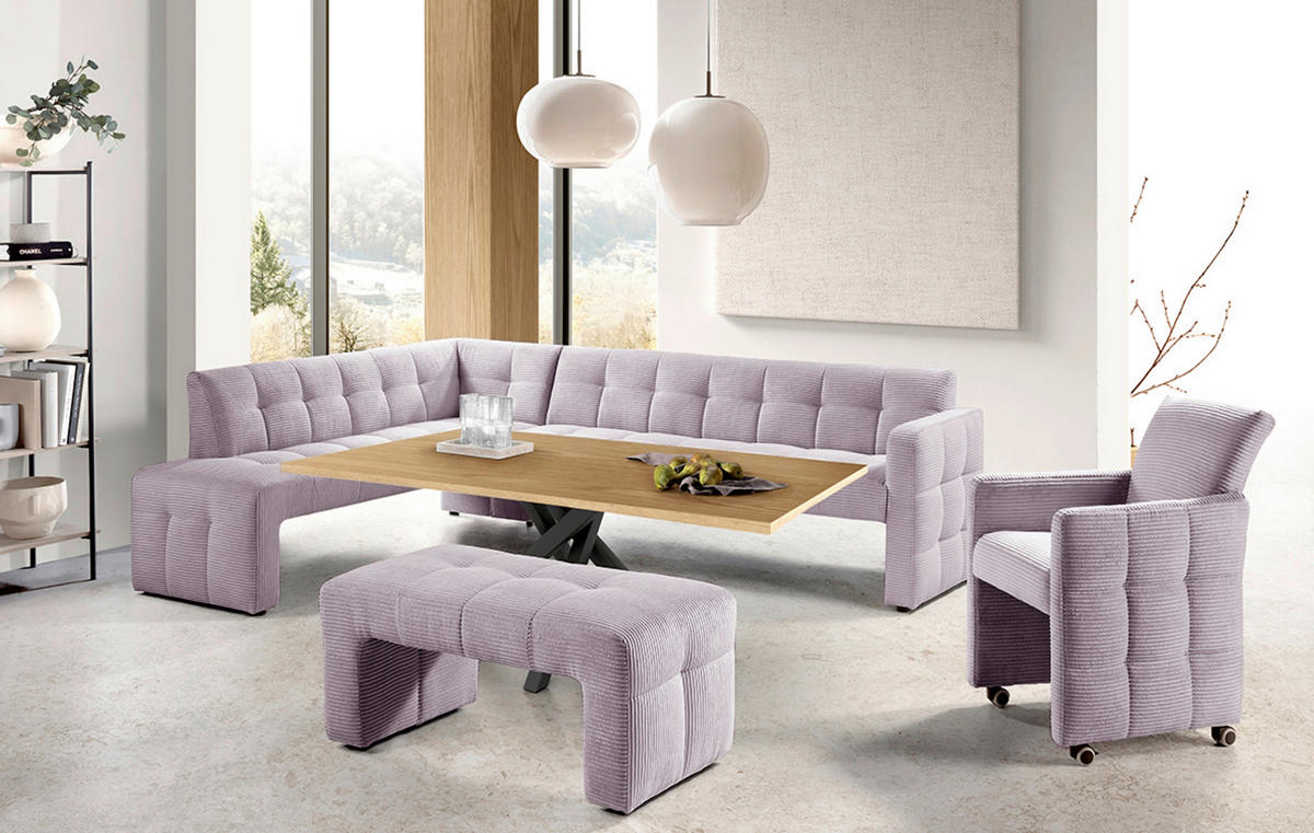 ECKBANK 265/197 cm  in Lila  - Lila/Schwarz, MODERN, Holz/Holzwerkstoff (265/197cm) - Livetastic