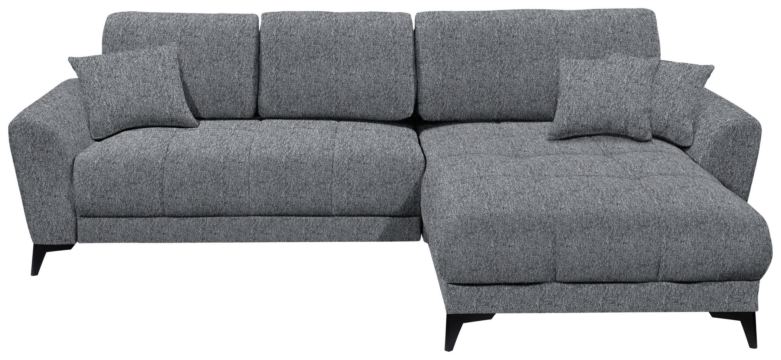 ECKSOFA Anthrazit Webstoff  - Anthrazit/Schwarz, MODERN, Kunststoff/Textil (281/189cm) - MID.YOU