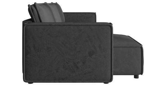 ECKSOFA Anthrazit Webstoff Zierkissen, Rückenkissen, Rücken echt  - Anthrazit/Schwarz, MODERN, Kunststoff/Textil (153/350cm) - Xora