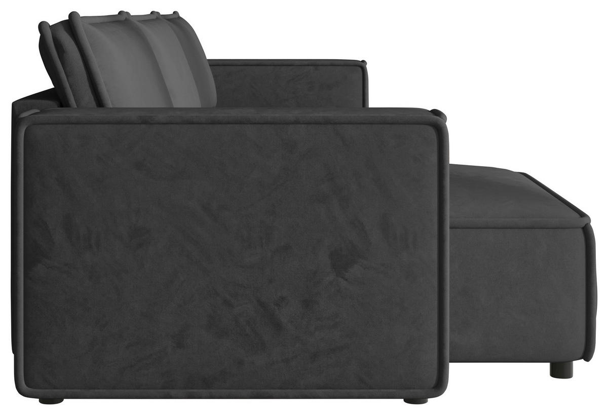 ECKSOFA Anthrazit Webstoff Zierkissen, Rückenkissen, Rücken echt  - Anthrazit/Schwarz, MODERN, Kunststoff/Textil (153/350cm) - Xora