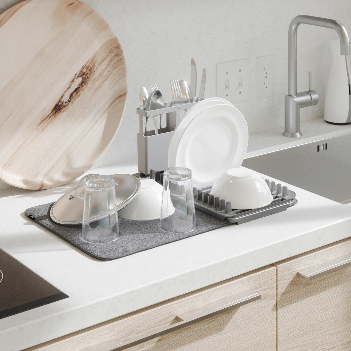 OCJEĐIVAČ POSUĐA     50,8/33/16,5 cm       - tamno siva, Basics, metal/tekstil (50,8/33/16,5cm) - Umbra