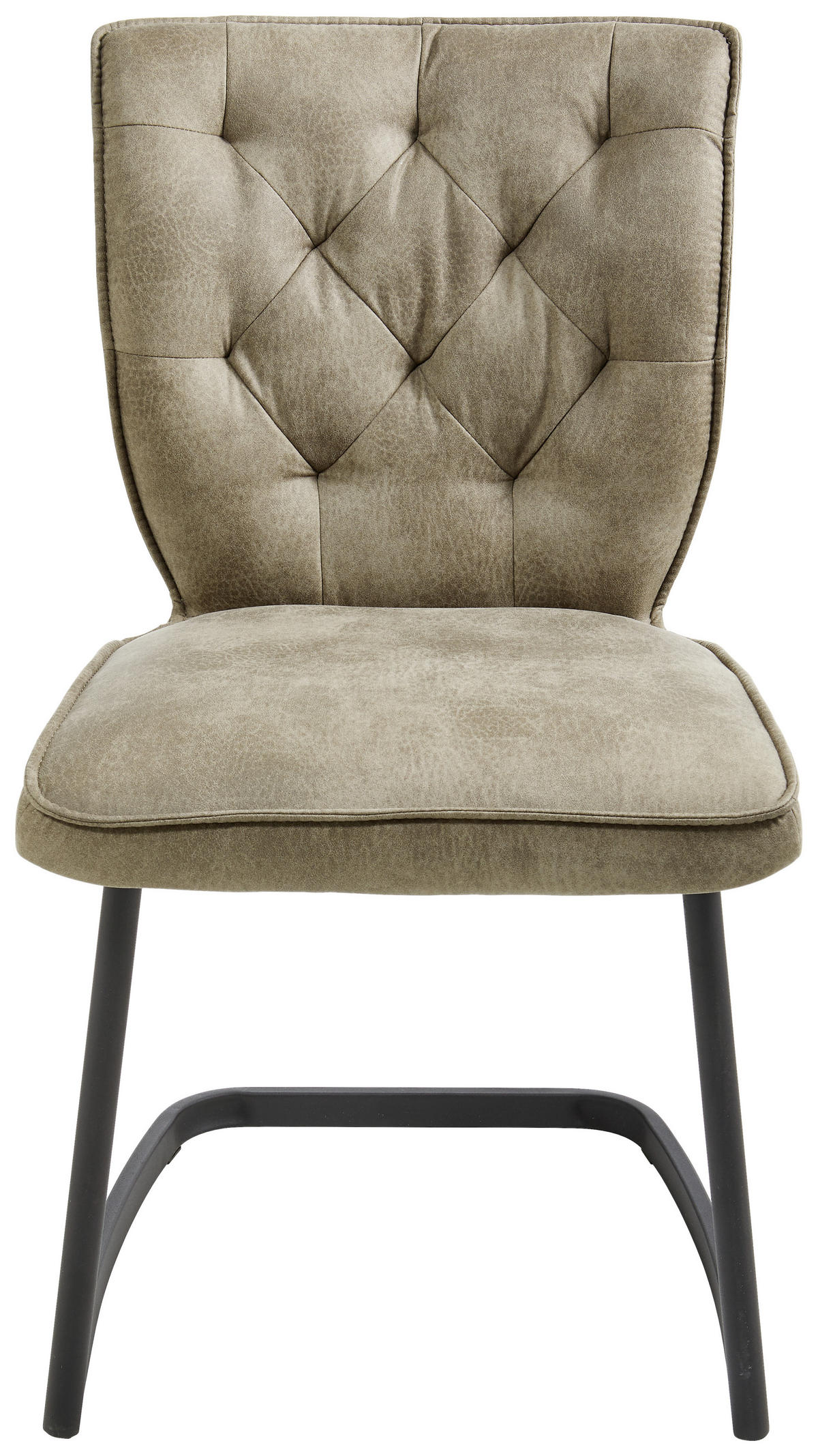 SCHWINGSTUHL  in Eisen Mikrofaser  - Taupe/Hellbraun, Design, Textil/Metall (46/89/58cm) - Valdera