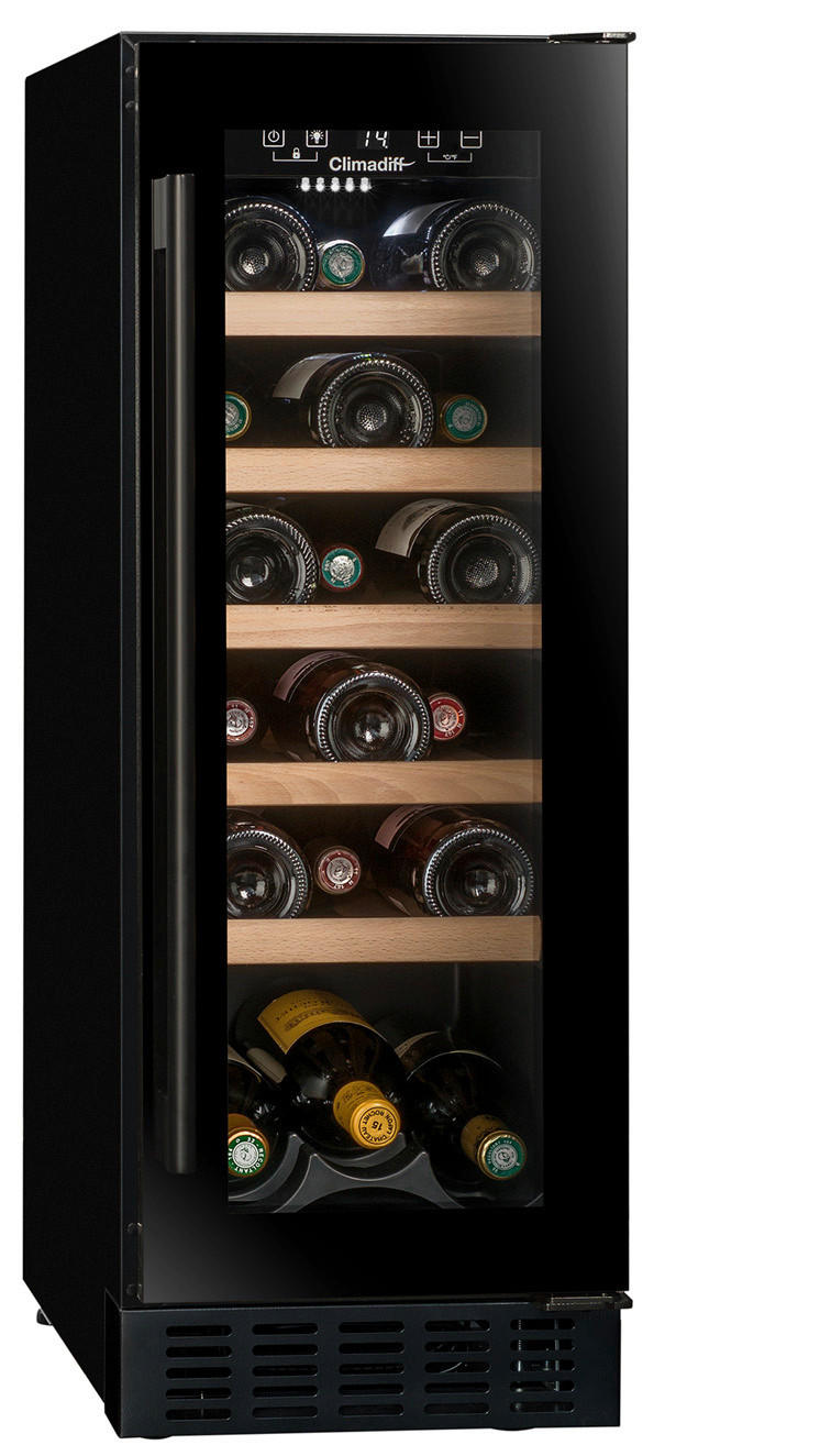 WEINKÜHLSCHRANK CBU20S2B  - Basics, Glas/Holz (29,5/82,0/57,0cm)