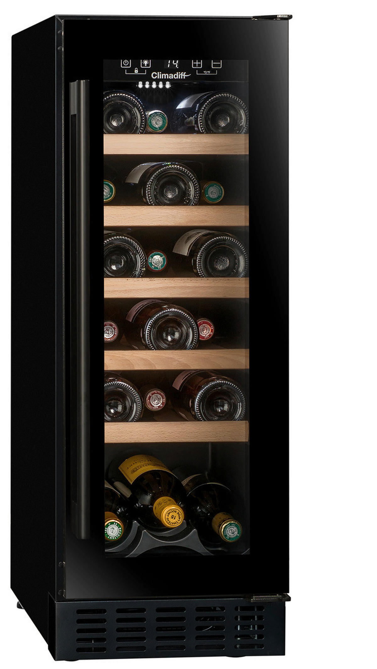 WEINKÜHLSCHRANK CBU20S2B  - Basics, Glas/Holz (29,5/82,0/57,0cm)
