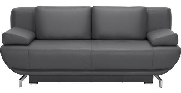 SCHLAFSOFA  in Echtleder Dunkelgrau  - Chromfarben/Dunkelgrau, Design, Leder/Metall (210/87/97cm) - Dieter Knoll