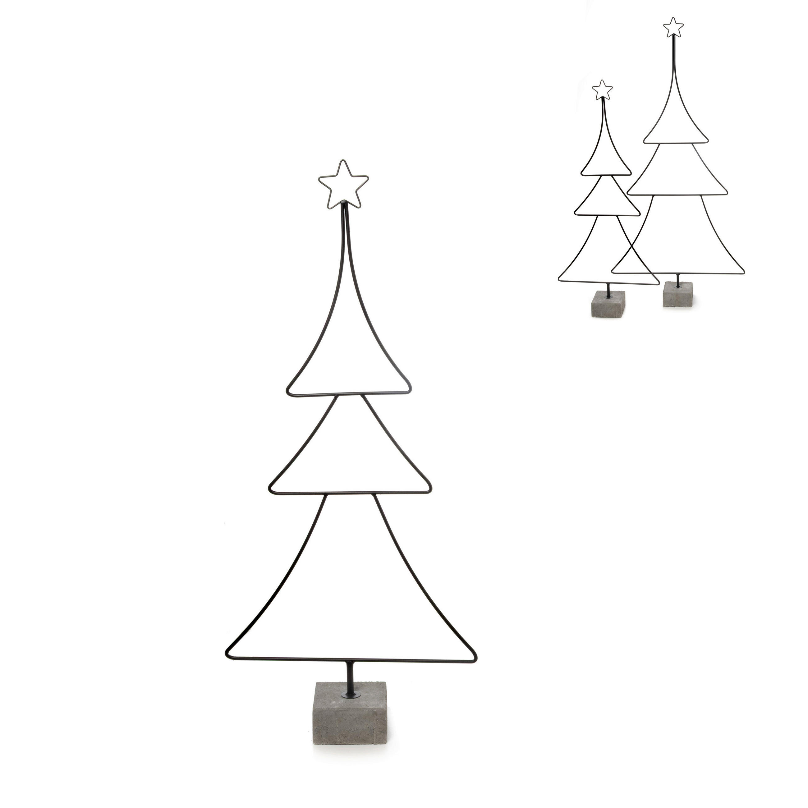 DEKOWEIHNACHTSBAUM - Schwarz, LIFESTYLE, Stein/Metall (55/16,5/124cm)
