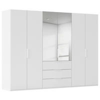 DREHTÜRENSCHRANK 301/235/61 cm,  in Weiß, 6-türig  - Weiß, Basics, Glas/Holzwerkstoff (301/235/61cm) - Novel