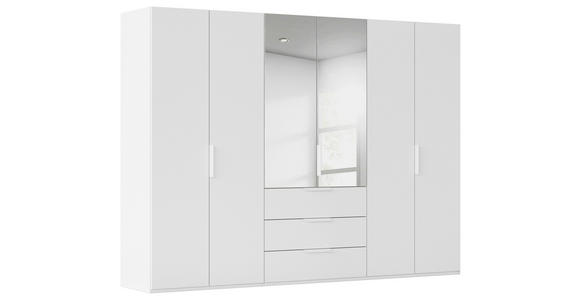 DREHTÜRENSCHRANK 301/235/61 cm,  in Weiß, 6-türig  - Weiß, Basics, Glas/Holzwerkstoff (301/235/61cm) - Novel