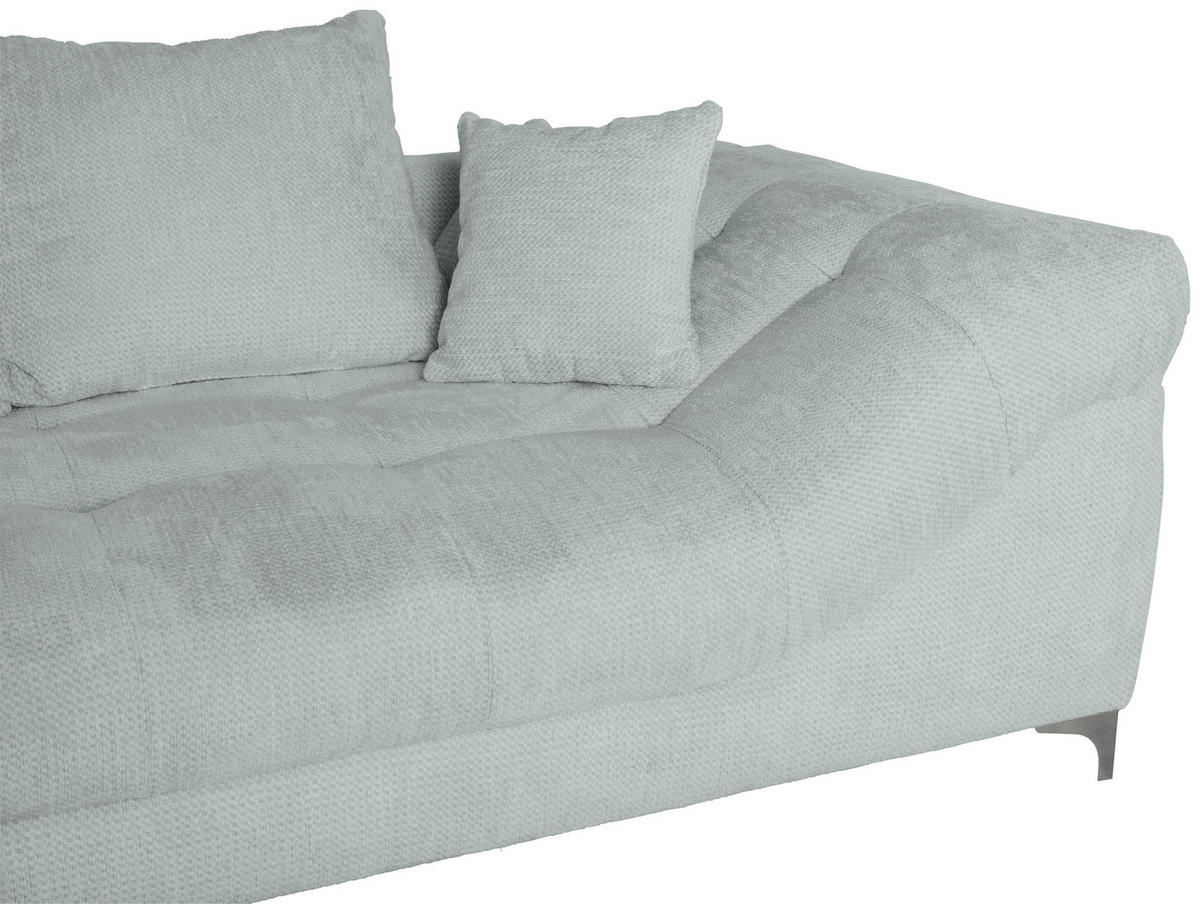 ECKSOFA Grau Chenille  - Chromfarben/Grau, KONVENTIONELL, Textil/Metall (227/329cm) - Carryhome