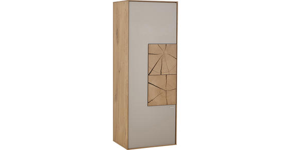HÄNGEELEMENT Kerneiche vollmassiv Eichefarben, Fango - Fango/Eichefarben, Design, Glas/Holz (50/137/39cm) - Valnatura
