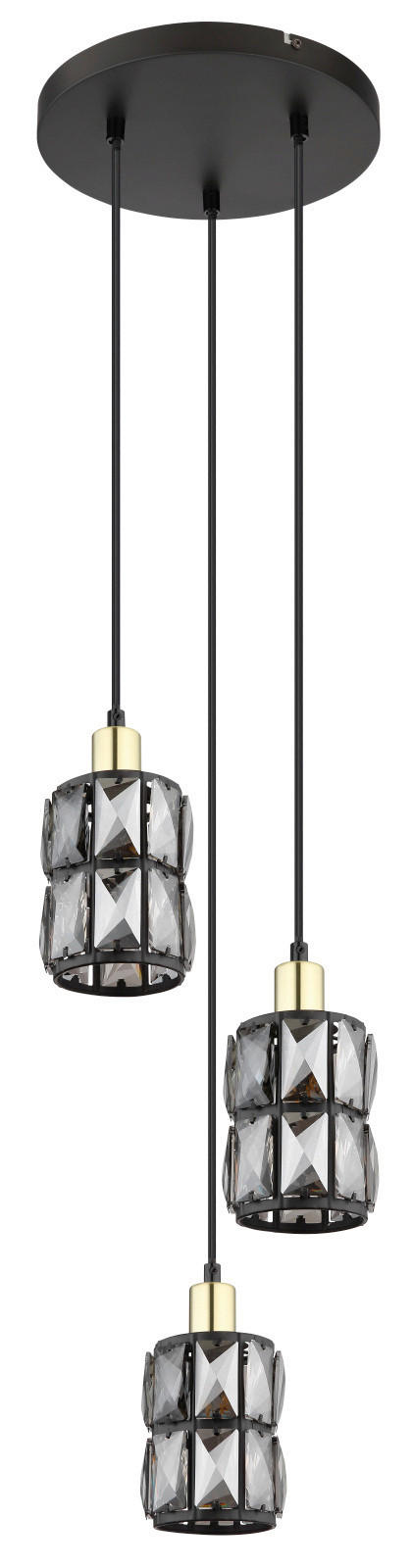 LAMPĂ SUSPENDATĂ 25/120 cm  - negru, Design, sticlă/metal (25/120cm) - Globo