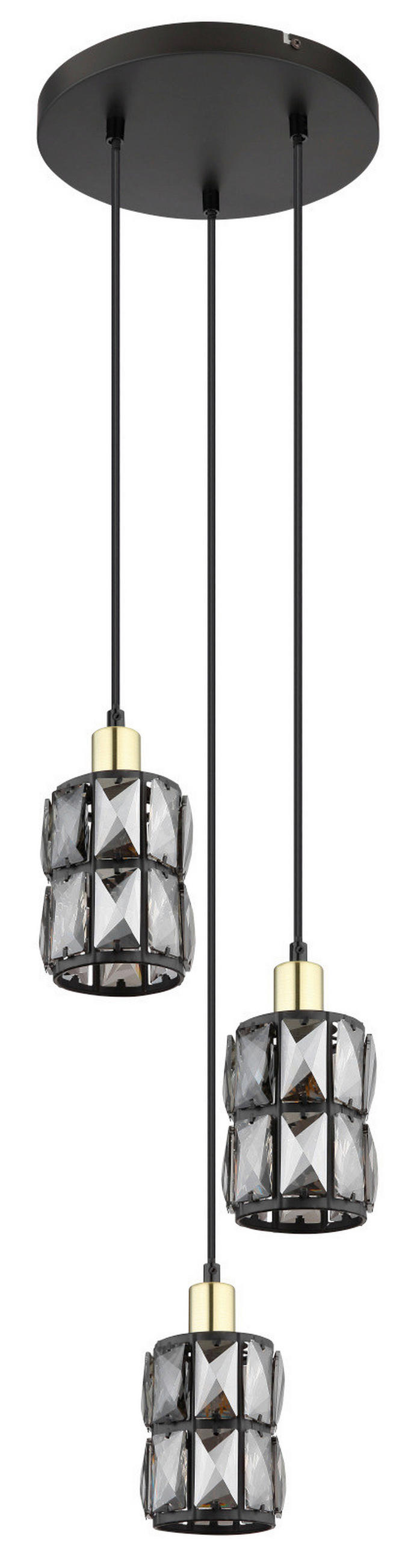 Lampă Suspendată 25/120 cm  - negru, Design, sticlă/metal (25/120cm) - Globo