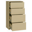 KOMMODE , 55/99/35 cm, 4 Schublade(n)  - Silberfarben/Hellgelb, Trend, Holzwerkstoff/Kunststoff (55/99/35cm) - Carryhome