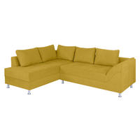 ECKSOFA Gelb Webstoff  - Chromfarben/Gelb, Design, Kunststoff/Textil (200/267cm) - P & B