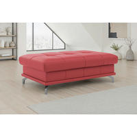 HOCKER COSTELLO E Echtleder Rot  - Rot/Schwarz, Basics, Leder/Metall (133/47/72cm) - Sit & More