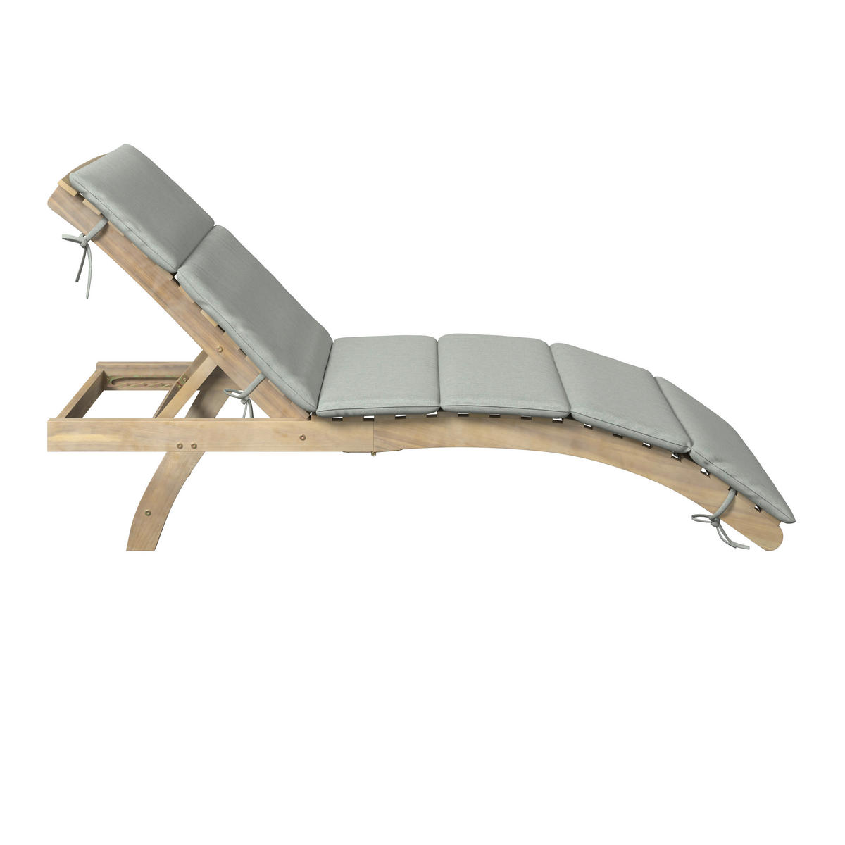 GARTENLIEGE 180/79/54 cm  - Hellgrau/Akaziefarben, Natur, Holz/Kunststoff (180/79/54cm) - Ambia Garden