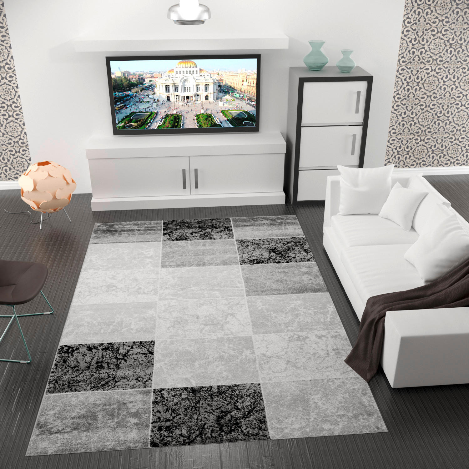 Webteppich Grau Naturfaser Singapur 120x170 Cm