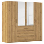 DREHTÜRENSCHRANK  in Eichefarben  - Eichefarben, Design, Glas/Holzwerkstoff (201/197/60cm) - Novel