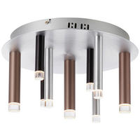 LED-DECKENLEUCHTE Cembalo 40/21,5 cm   - Alufarben/Schwarz, Design, Kunststoff/Metall (40/21,5cm) - Brilliant