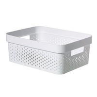 TÁROLÓDOBOZ 35.5/26.6/13.6 cm  - fehér, Basics, műanyag (35.5/26.6/13.6cm)