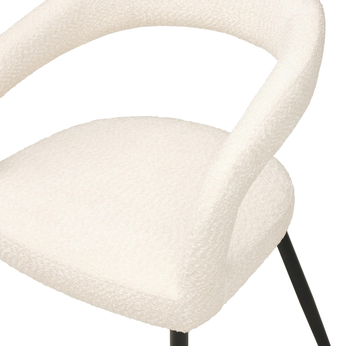 ARMLEHNSTUHL   Chenille  - Schwarz/Weiß, MODERN, Textil/Metall (59/79,5/60cm) - MID.YOU