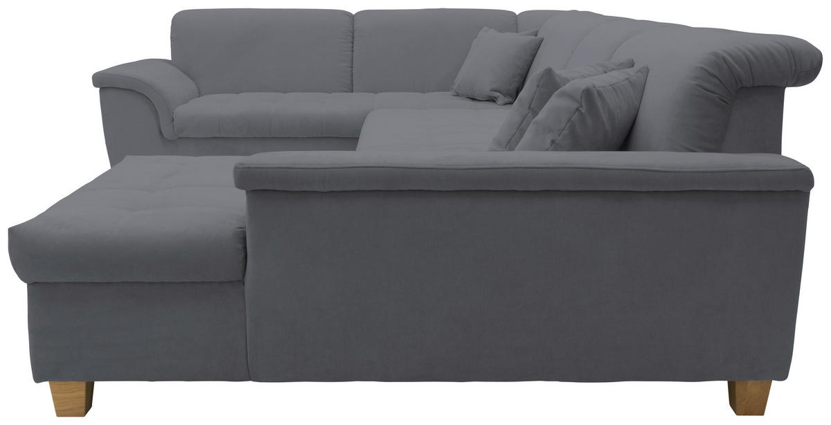 WOHNLANDSCHAFT in Mikrofaser Dunkelgrau  - Eichefarben/Dunkelgrau, KONVENTIONELL, Holz/Textil (206/344/162cm) - MID.YOU