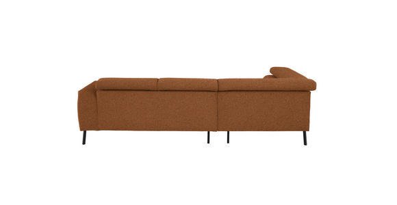 ECKSOFA in Struktur Rostfarben 205/280 cm - Rostfarben/Schwarz, Design, Textil/Metall (205/280cm) - Xora